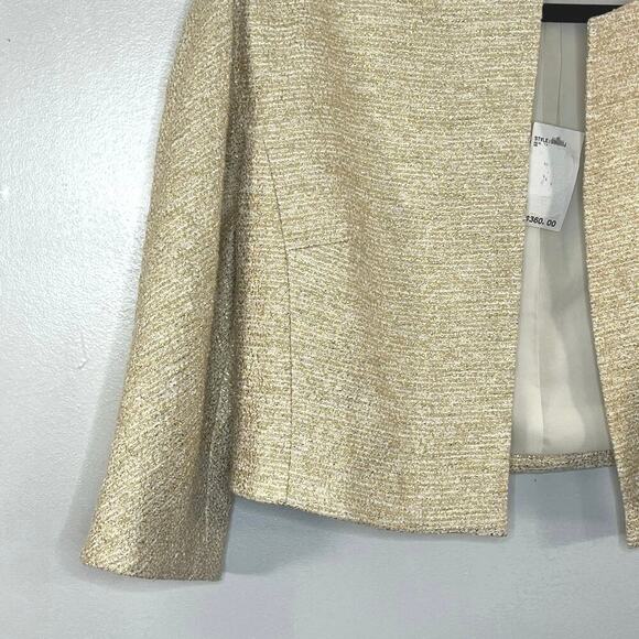 NWT rickie freeman TERI JON Women Jacket Blazer Golden Sz 10 Open front Classic - Picture 6 of 14